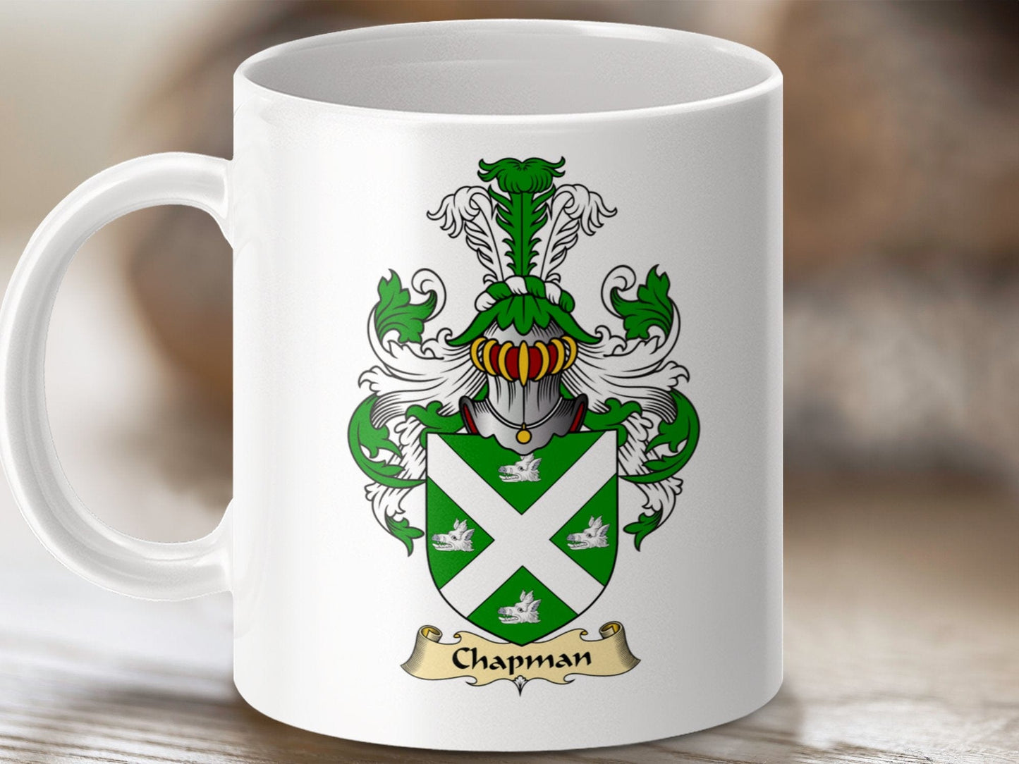 Physical Item 11oz / White Chapman Clan Coat Of Arms Scottish Mug