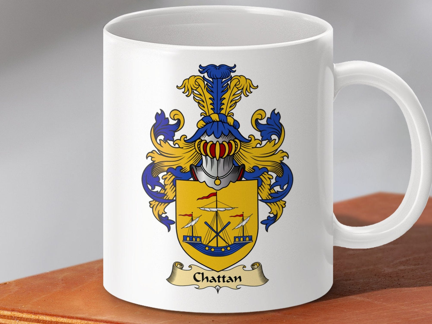 Physical Item 11oz / White Chattan Clan Coat Of Arms Scottish Mug