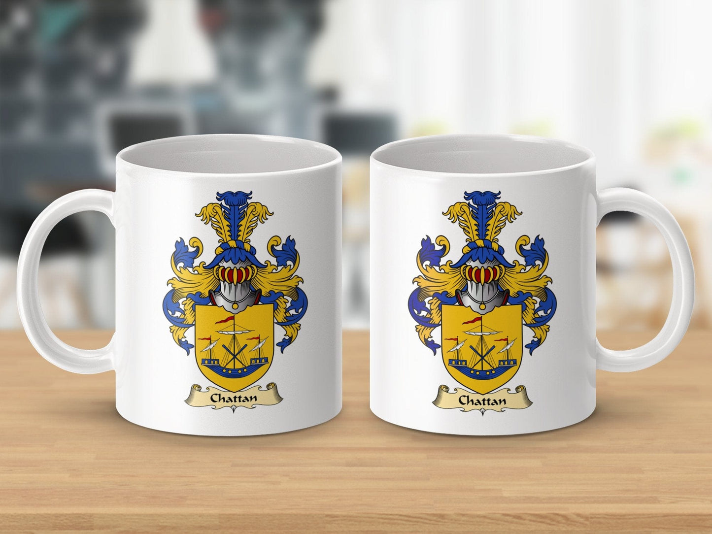 Physical Item 11oz / White Chattan Clan Coat Of Arms Scottish Mug