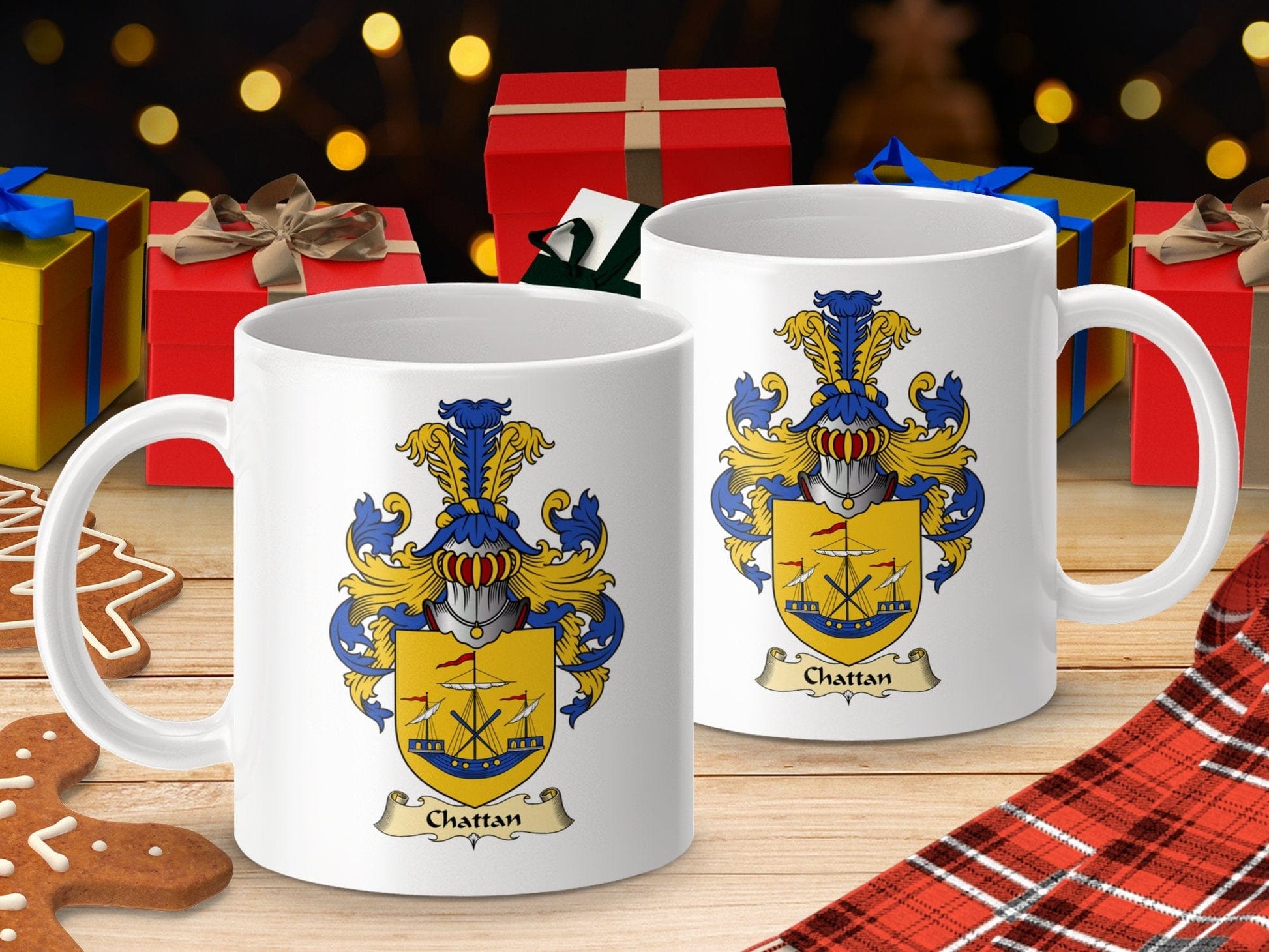 Physical Item 11oz / White Chattan Clan Coat Of Arms Scottish Mug