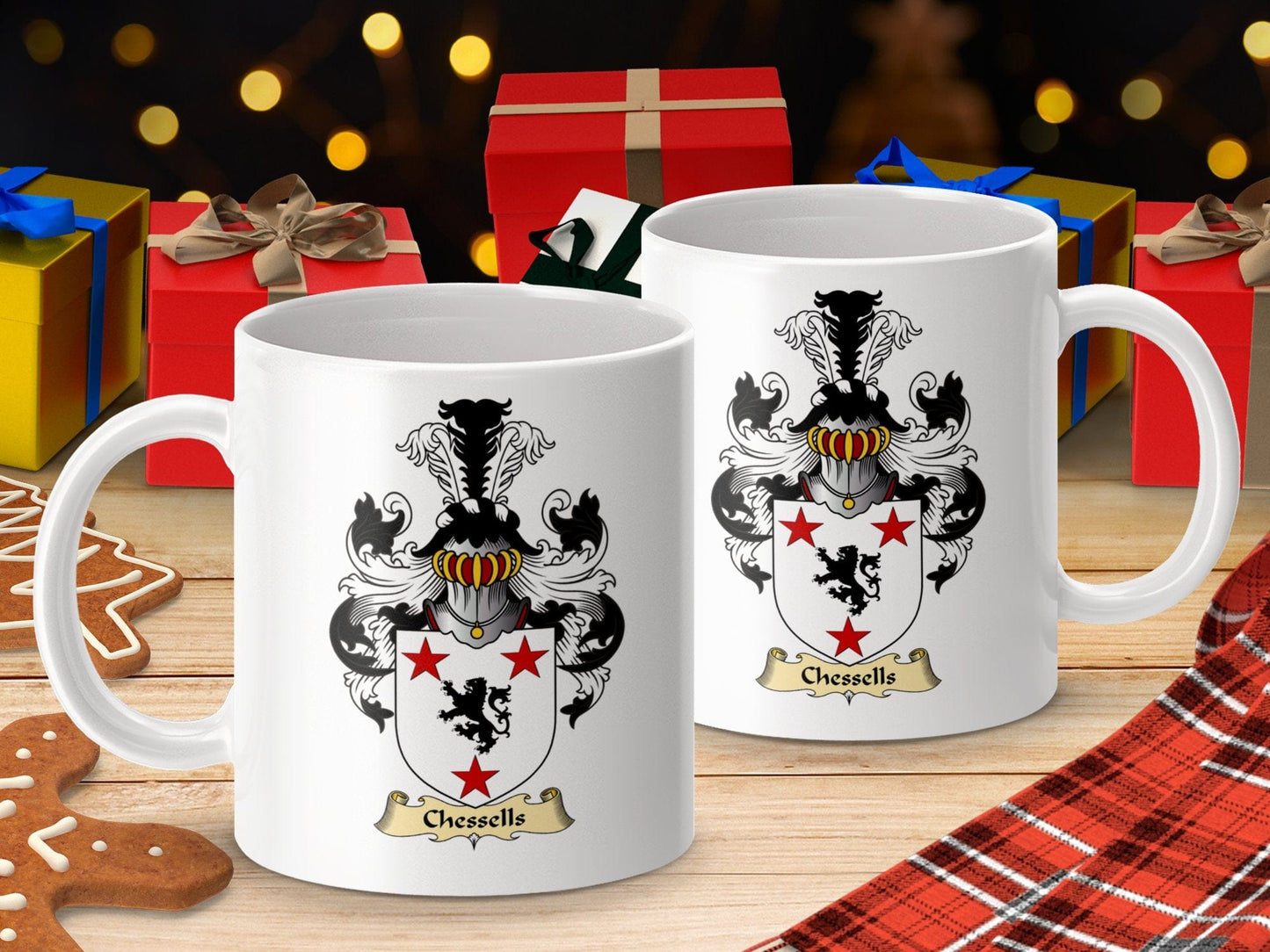 Physical Item 11oz / White Chessells Clan Coat Of Arms Family Heritage Scottish Mug