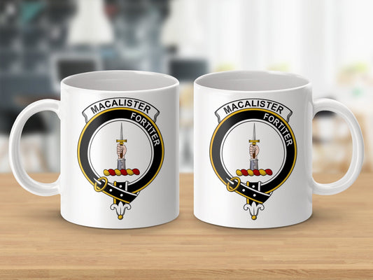 Physical Item 11oz / White Choose Any Scottish Clan Crest Mug