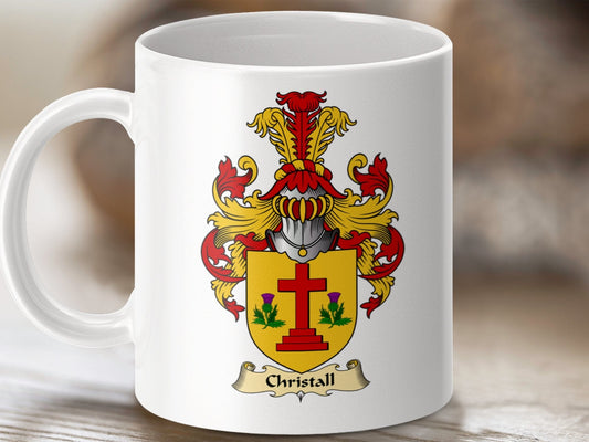 Physical Item 11oz / White Christall Clan Coat Of Arms Scottish Mug