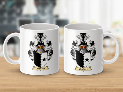 Physical Item 11oz / White Cleghorn Clan Coat Of Arms Scottish Mug