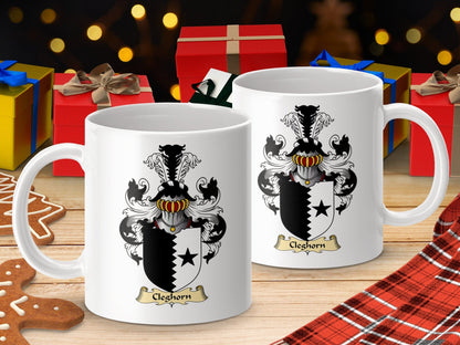 Physical Item 11oz / White Cleghorn Clan Coat Of Arms Scottish Mug