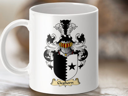 Physical Item 11oz / White Cleghorn Clan Coat Of Arms Scottish Mug