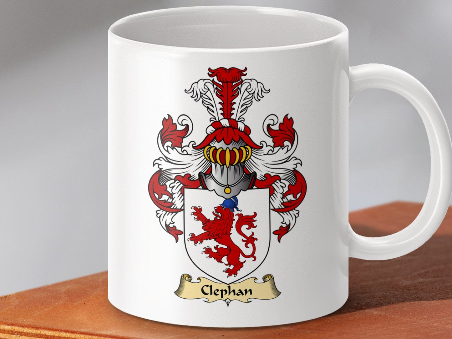 Physical Item 11oz / White Clephan Clan Coat Of Arms Scottish Mug