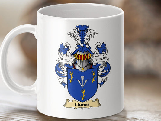 Physical Item 11oz / White Clunes Clan Coat Of Arms Scottish Mug