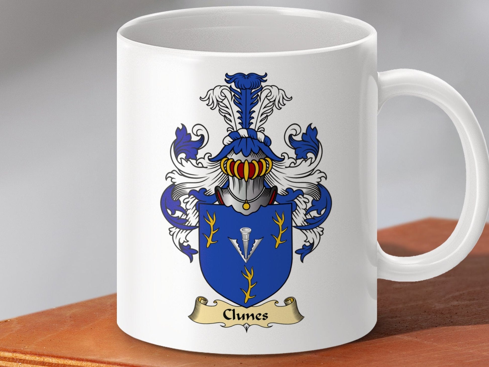 Physical Item 11oz / White Clunes Clan Coat Of Arms Scottish Mug