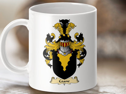 Physical Item 11oz / White Coane Clan Coat Of Arms Scottish Mug