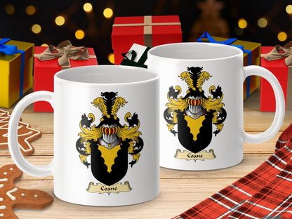 Physical Item 11oz / White Coane Clan Coat Of Arms Scottish Mug