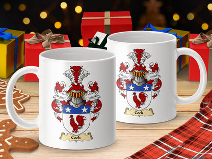 Physical Item 11oz / White Cock Clan Coat Of Arms Scottish Mug