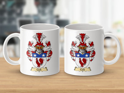 Physical Item 11oz / White Cock Clan Coat Of Arms Scottish Mug