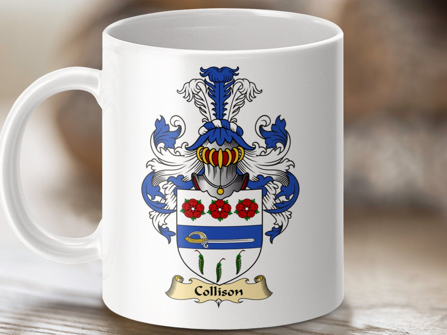 Physical Item 11oz / White Collison Clan Coat Of Arms Scottish Mug