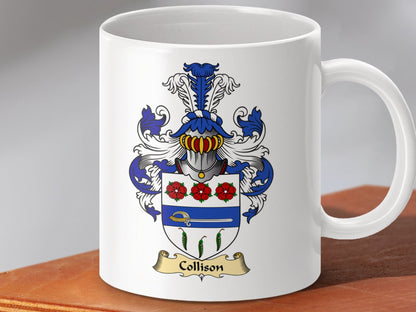 Physical Item 11oz / White Collison Clan Coat Of Arms Scottish Mug