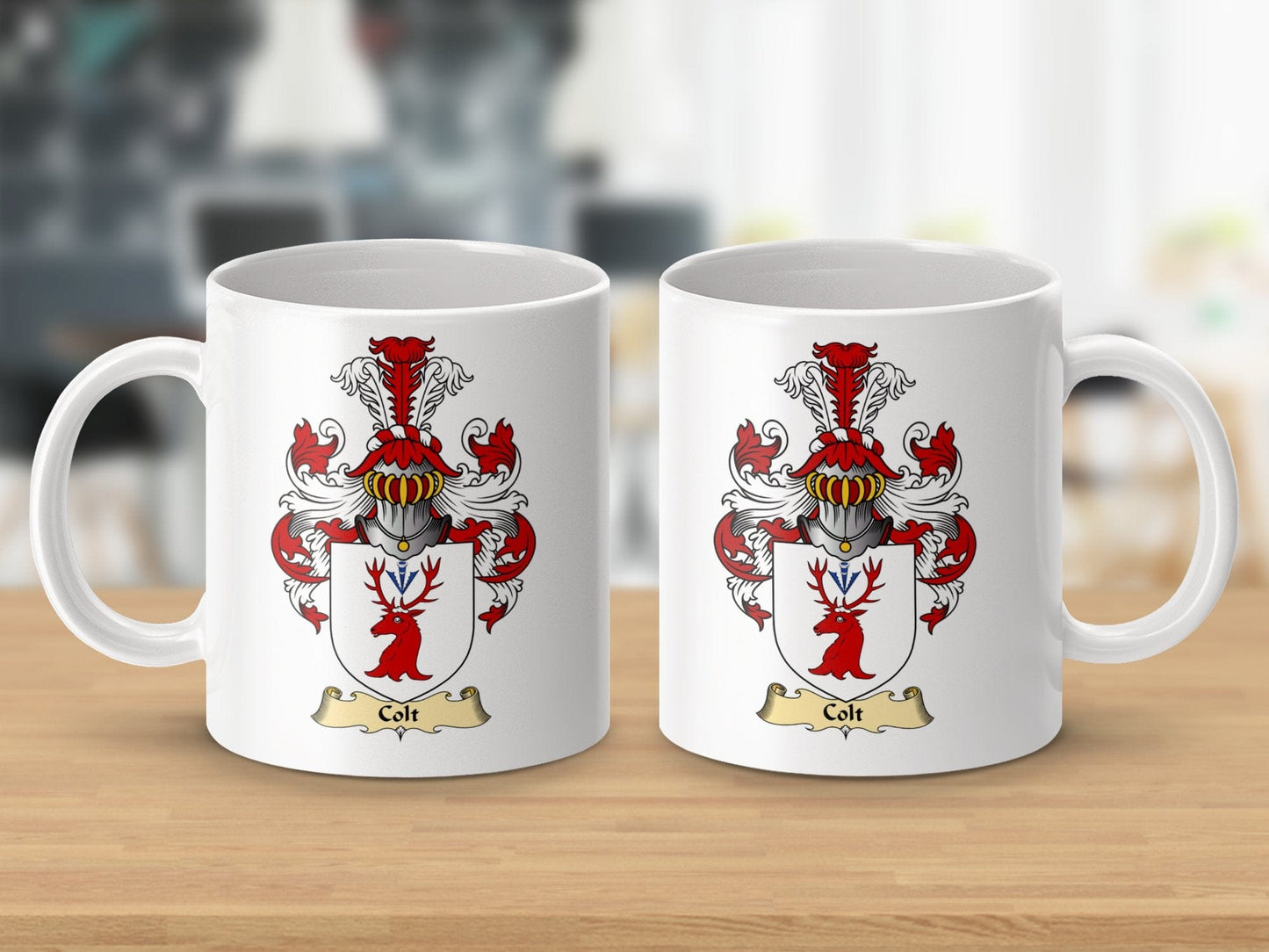 Physical Item 11oz / White Colt Clan Coat Of Arms Scottish Mug