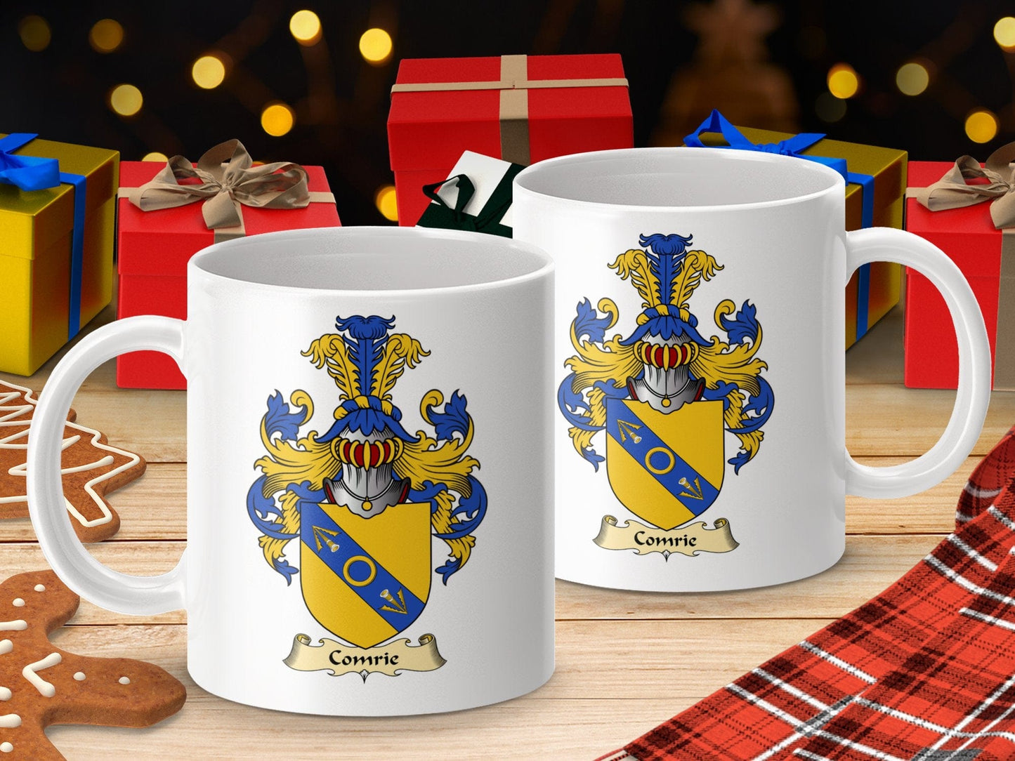 Physical Item 11oz / White Comrie Clan Coat Of Arms Scottish Mug