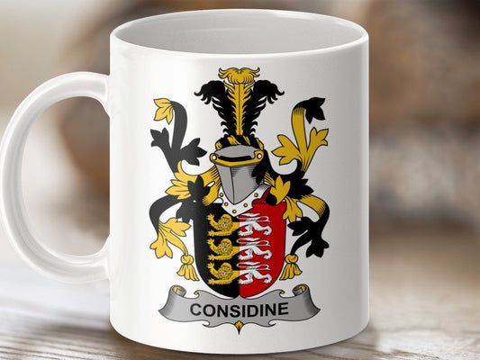 Physical Item 11oz / White Considine Surname Irish Heraldry Ceramic Mug