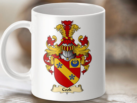 Physical Item 11oz / White Cook Clan Coat Of Arms Scottish Mug