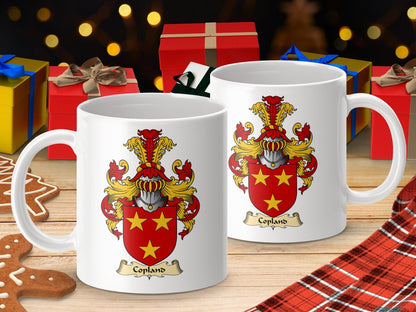 Physical Item 11oz / White Copland Clan Coat Of Arms Scottish Mug