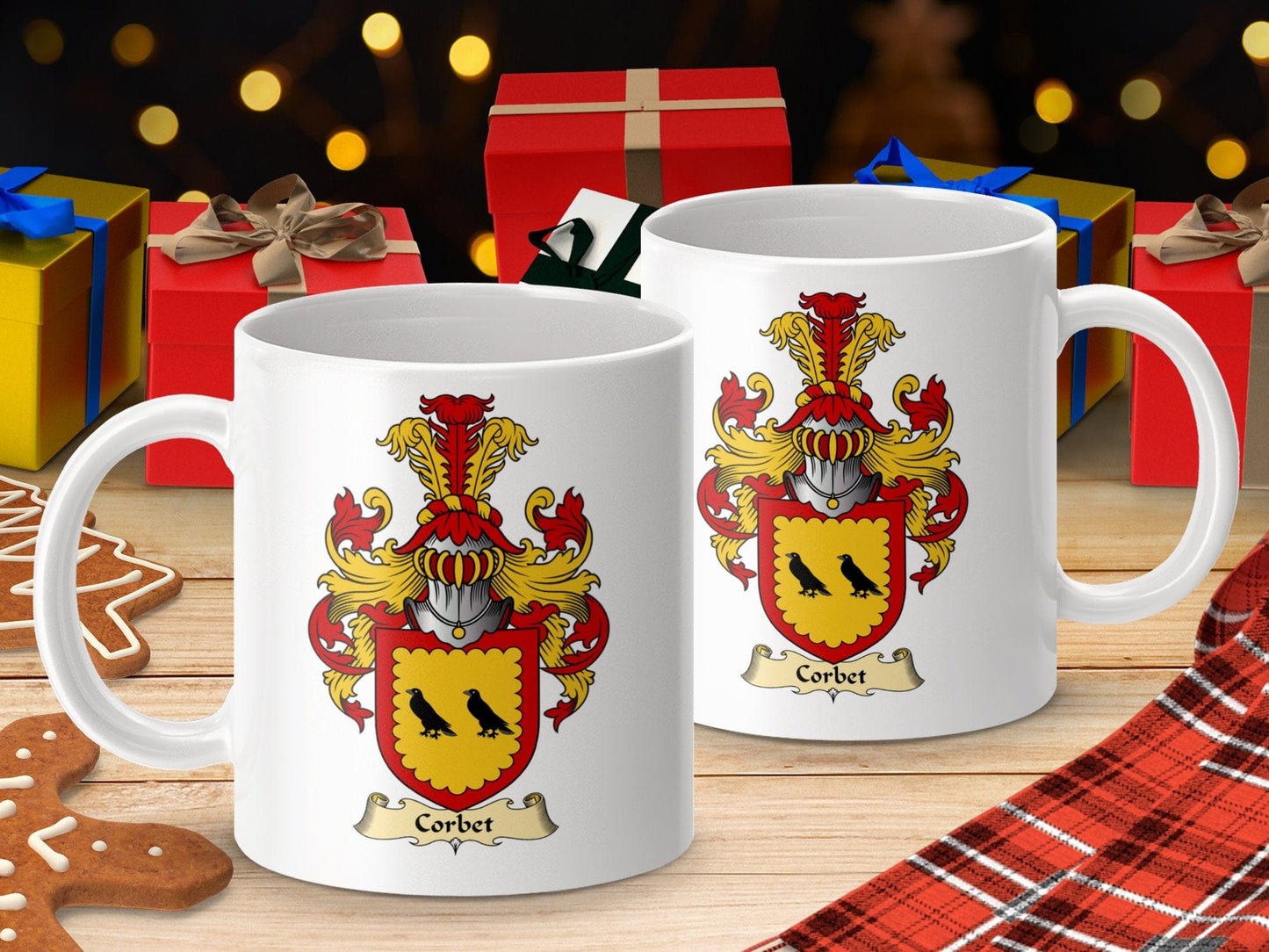 Physical Item 11oz / White Corbet Clan Coat Of Arms Scottish Mug