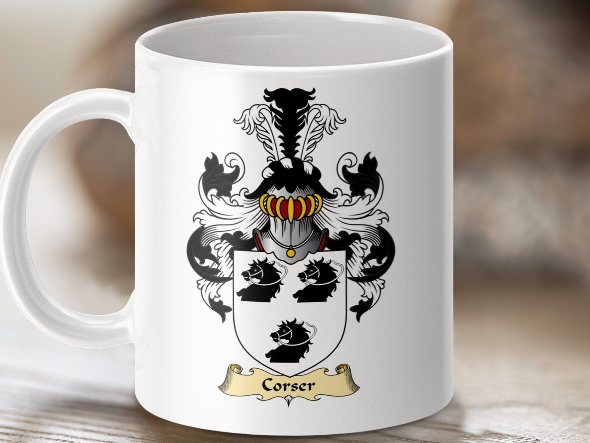 Physical Item 11oz / White Corser Family Coat Of Arms Mug Perfect Gift Item Mug