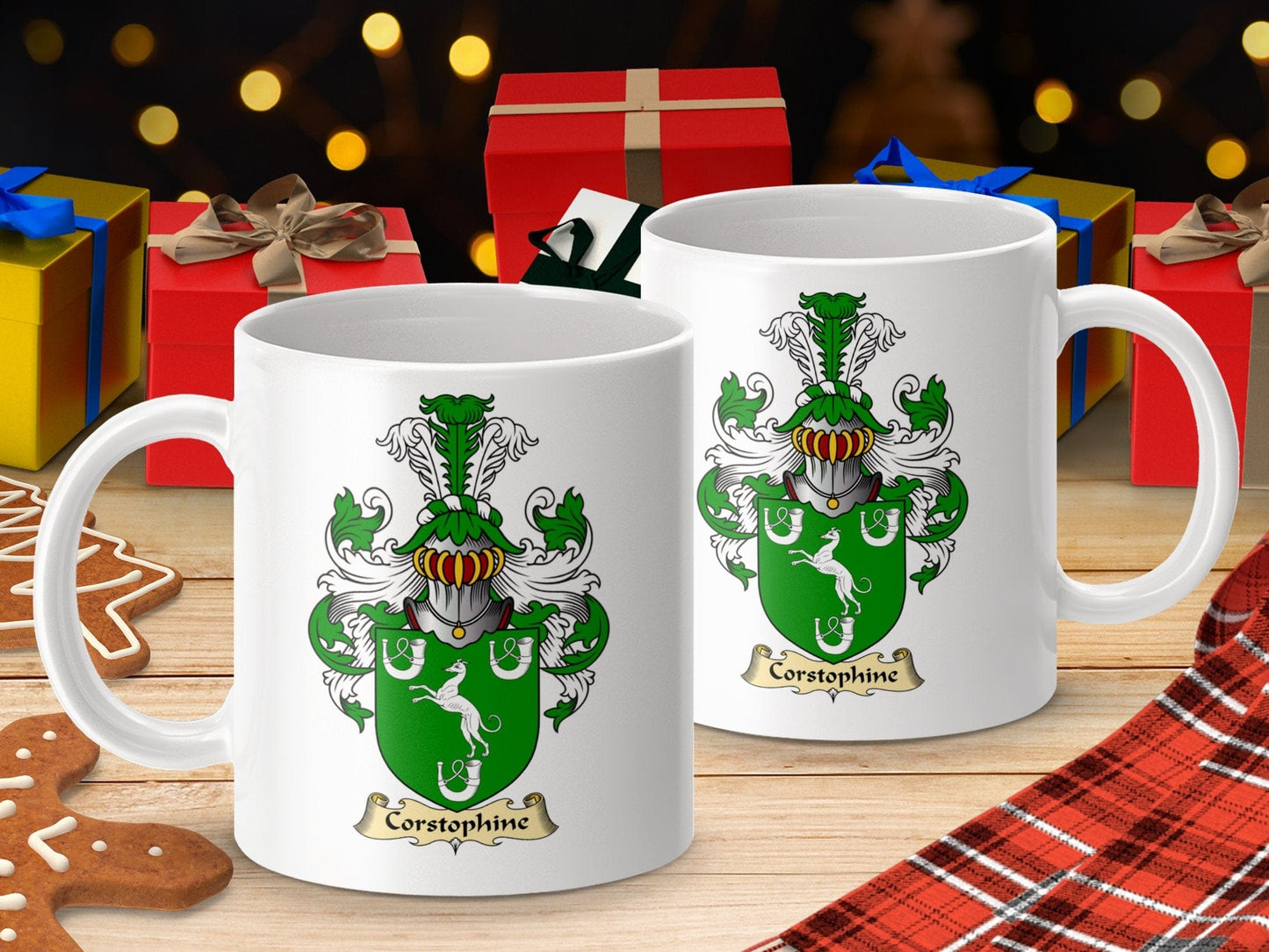 Physical Item 11oz / White Corstophine Clan Coat Of Arms Scottish Mug