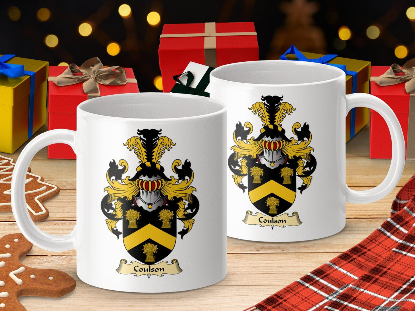 Physical Item 11oz / White Coulson Clan Coat Of Arms Scottish Mug