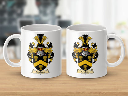 Physical Item 11oz / White Coulson Clan Coat Of Arms Scottish Mug