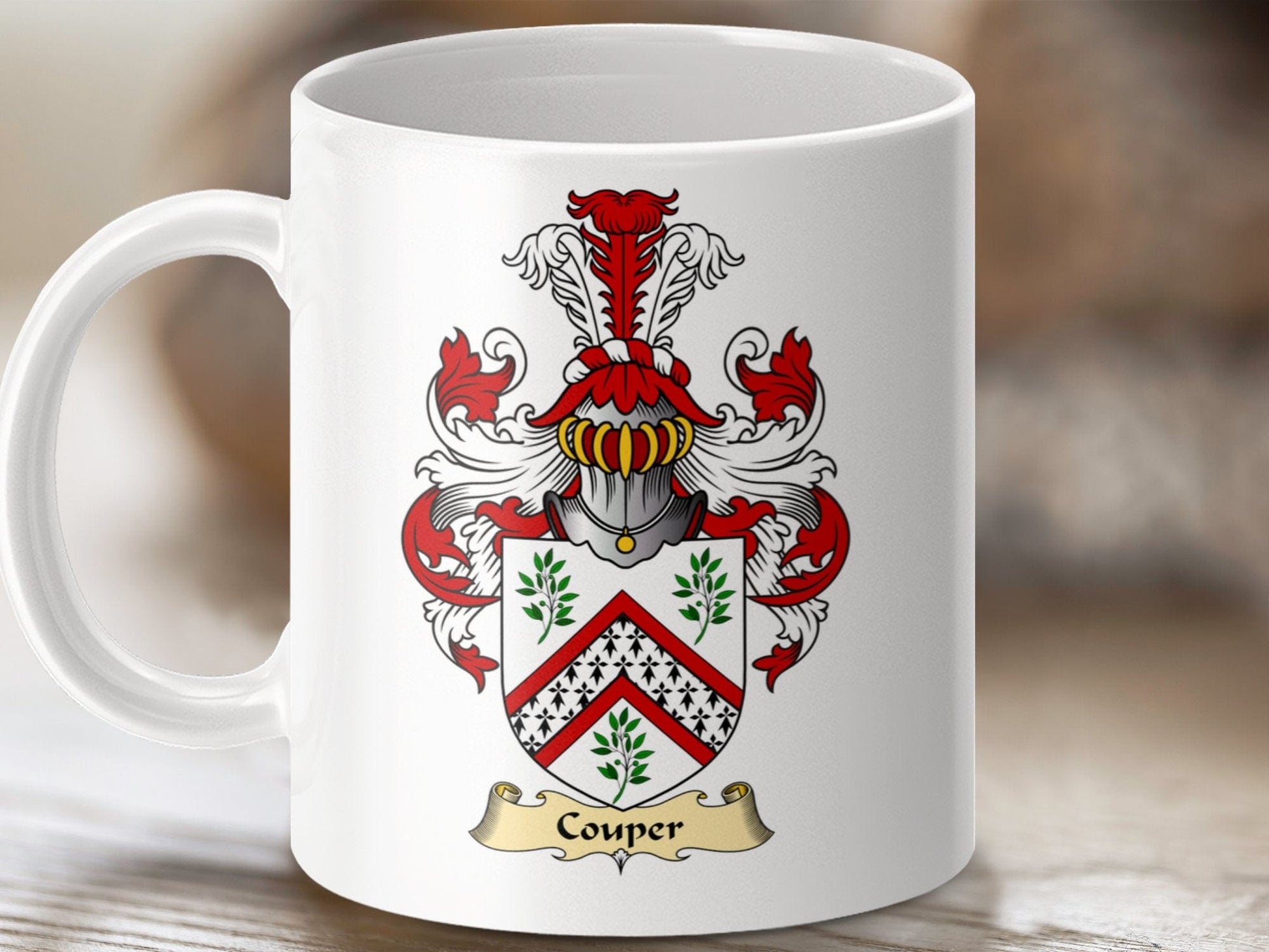 Physical Item 11oz / White Couper Clan Coat Of Arms Scottish Mug