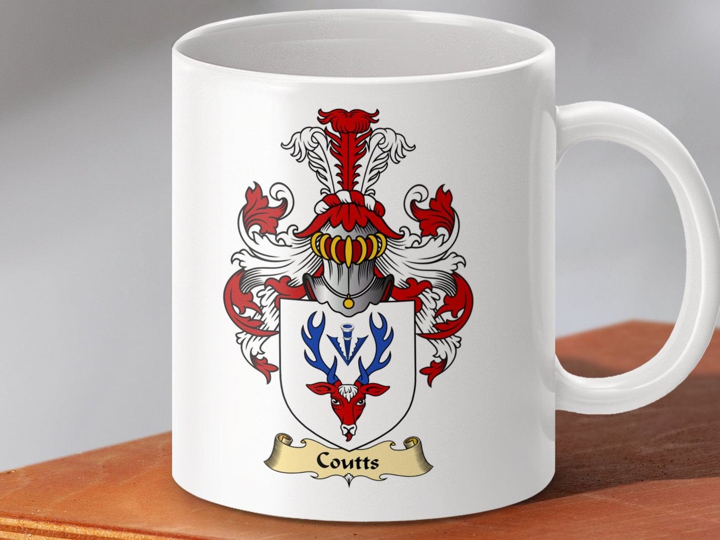 Physical Item 11oz / White Courts Clan Coat Of Arms Scottish Mug