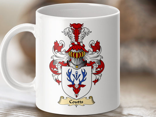 Physical Item 11oz / White Courts Clan Coat Of Arms Scottish Mug