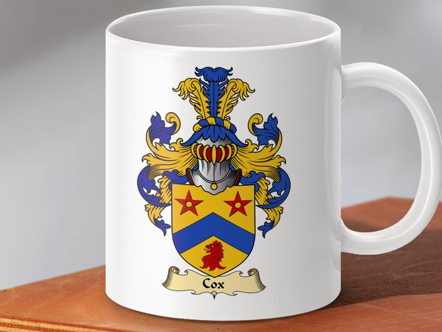 Physical Item 11oz / White Cox Clan Coat Of Arms Scottish Mug