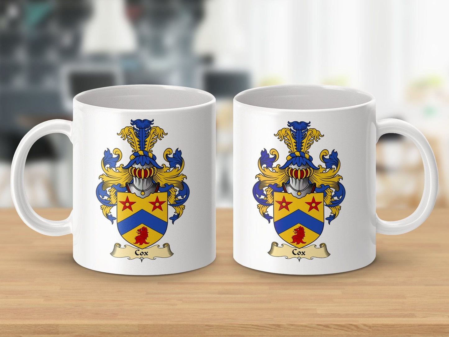 Physical Item 11oz / White Cox Clan Coat Of Arms Scottish Mug