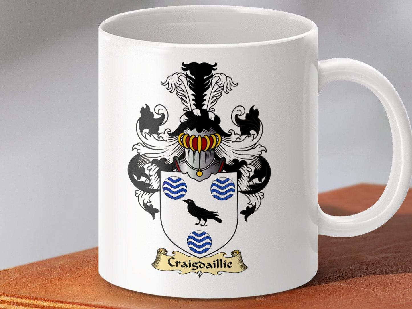 Physical Item 11oz / White Craigsailly Clan Coat Of Arms Scottish Mug