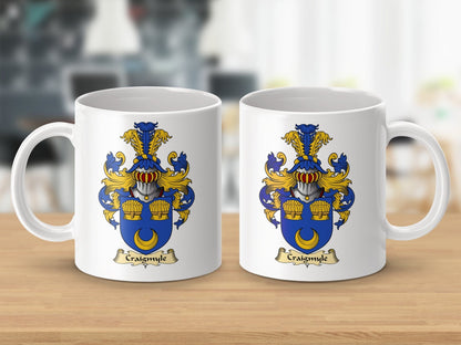 Physical Item 11oz / White Craigsmyle Clan Coat Of Arms Scottish Mug