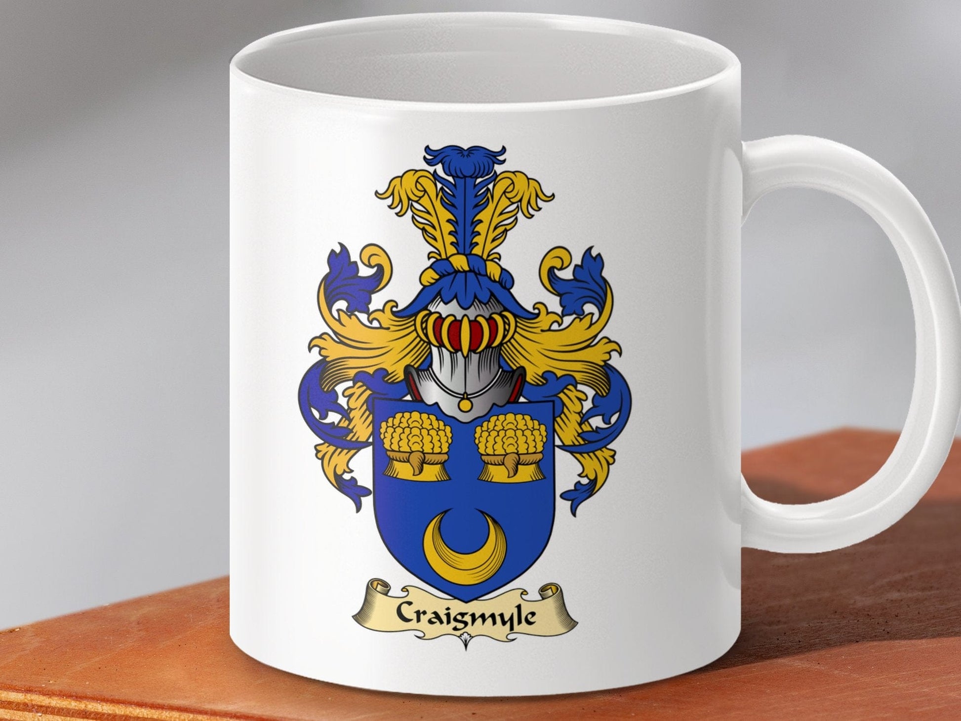 Physical Item 11oz / White Craigsmyle Clan Coat Of Arms Scottish Mug