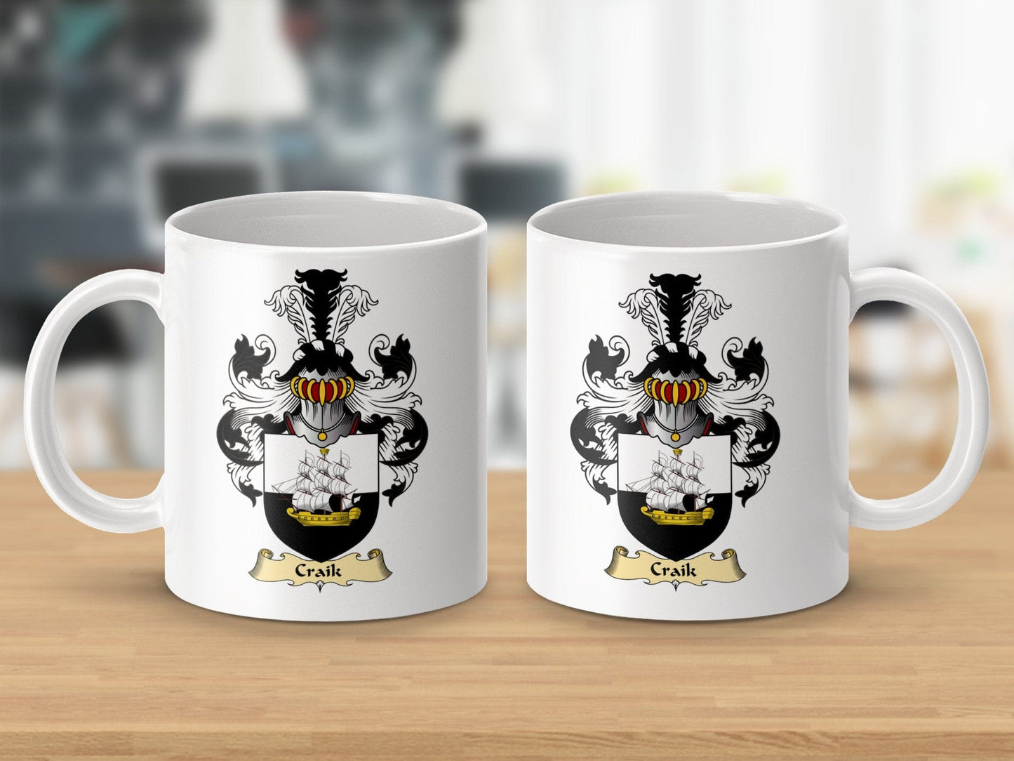 Physical Item 11oz / White Craik Clan Coat Of Arms Scottish Mug