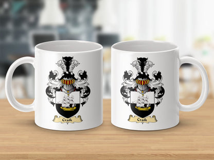 Physical Item 11oz / White Craik Clan Coat Of Arms Scottish Mug