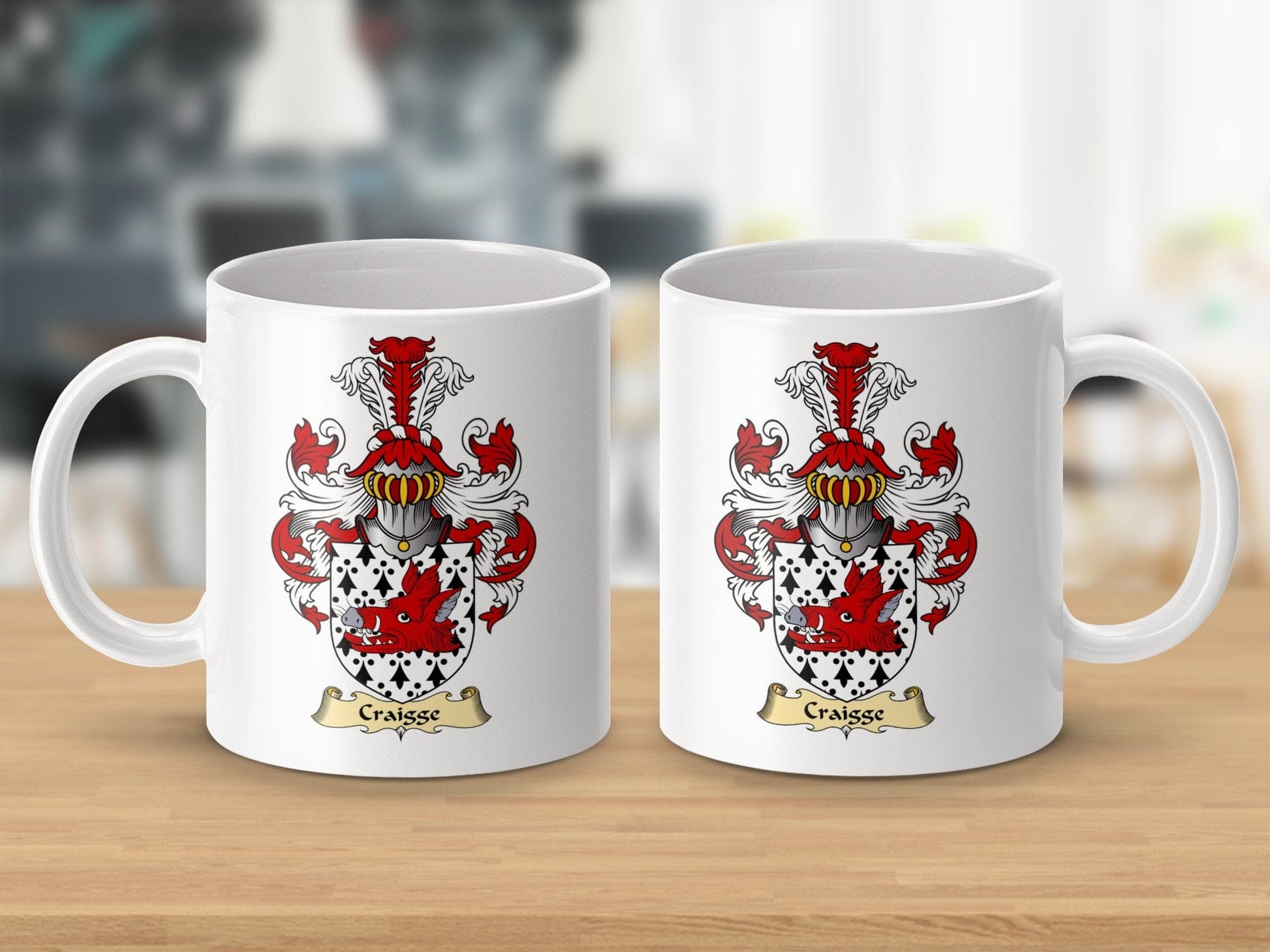 Physical Item 11oz / White Craisse Clan Coat Of Arms Scottish mug