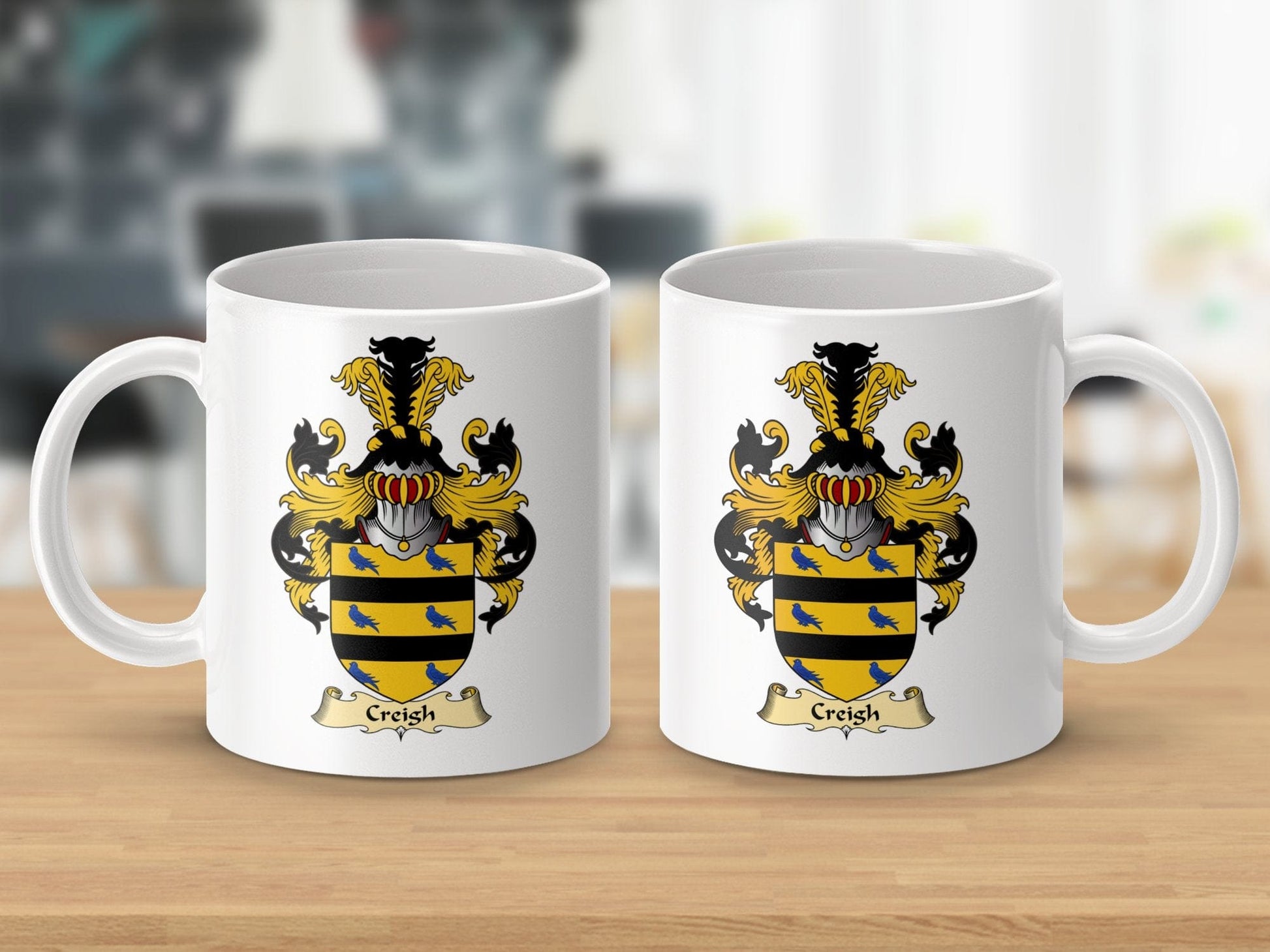 Physical Item 11oz / White Creigh Clan Coat Of Arms Scottish Mug