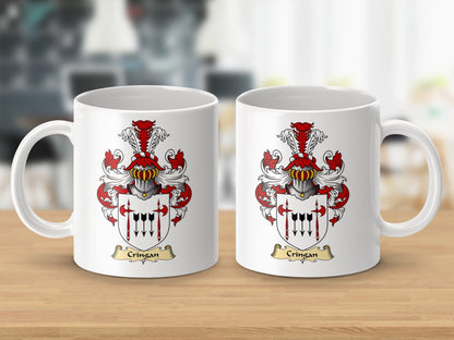 Physical Item 11oz / White Cringan Clan Coat Of Arms Scottish Mug