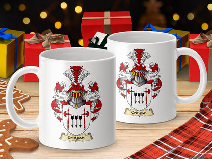 Physical Item 11oz / White Cringan Clan Coat Of Arms Scottish Mug