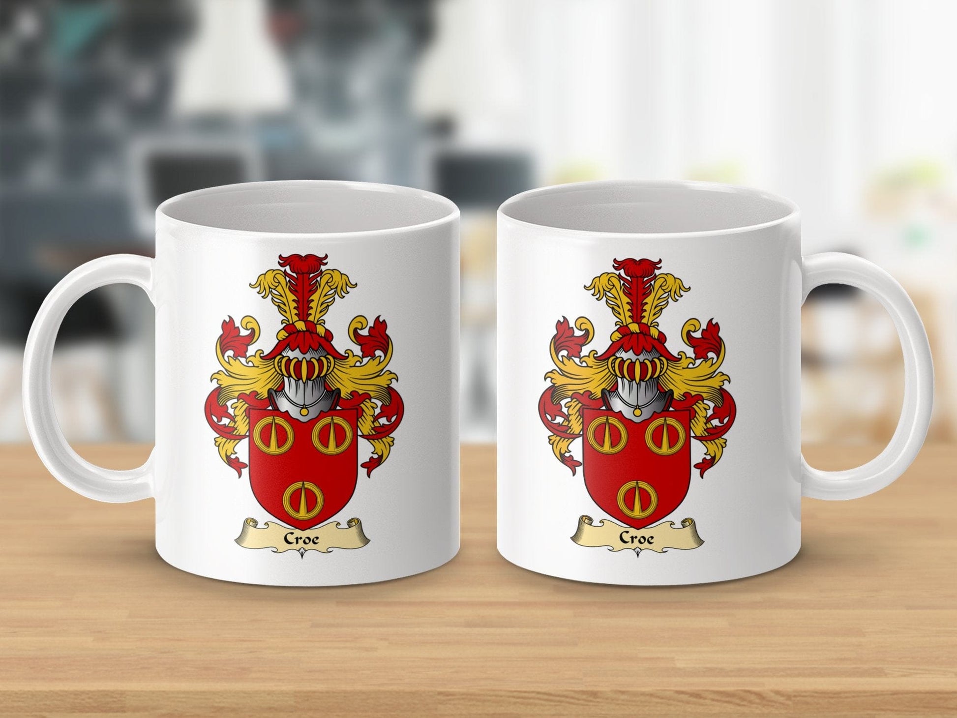 Physical Item 11oz / White Croe Clan Coat Of Arms Scottish Mug