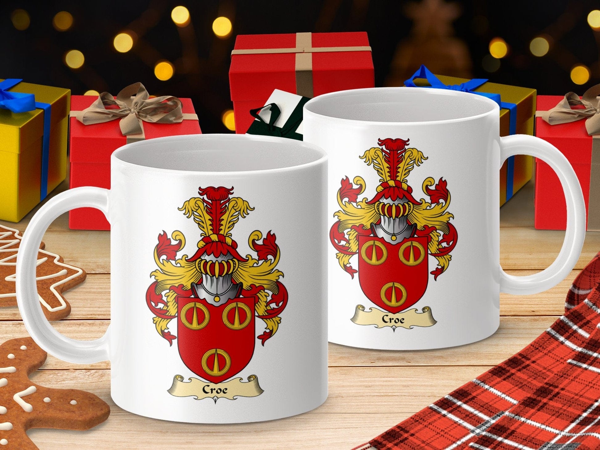 Physical Item 11oz / White Croe Clan Coat Of Arms Scottish Mug