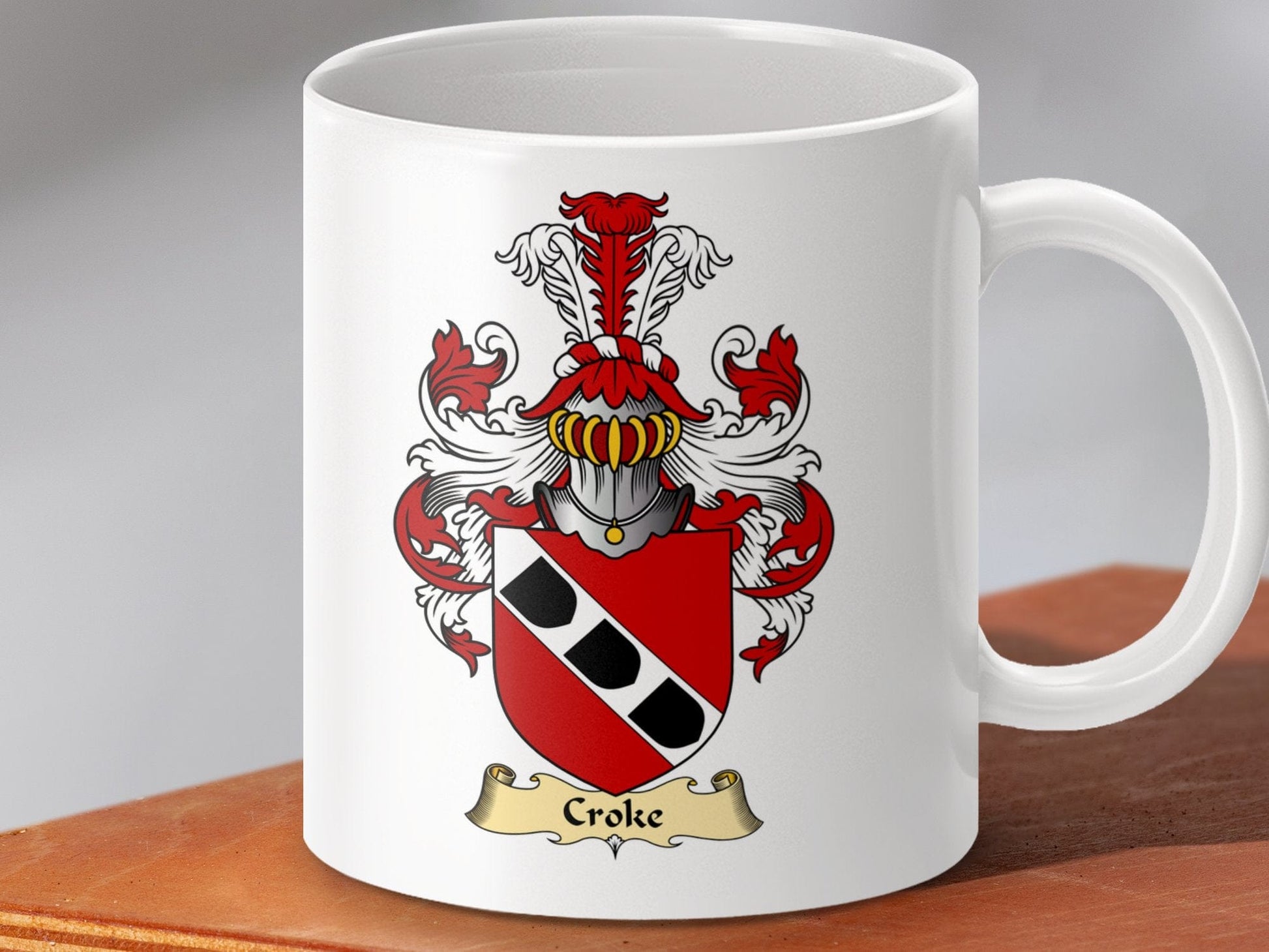 Physical Item 11oz / White Croke Clan Coat Of Arms Scottish Mug