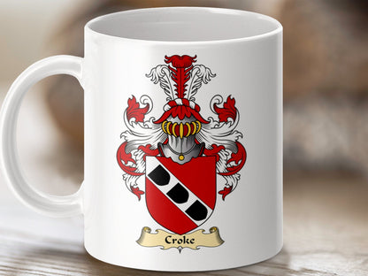 Physical Item 11oz / White Croke Clan Coat Of Arms Scottish Mug