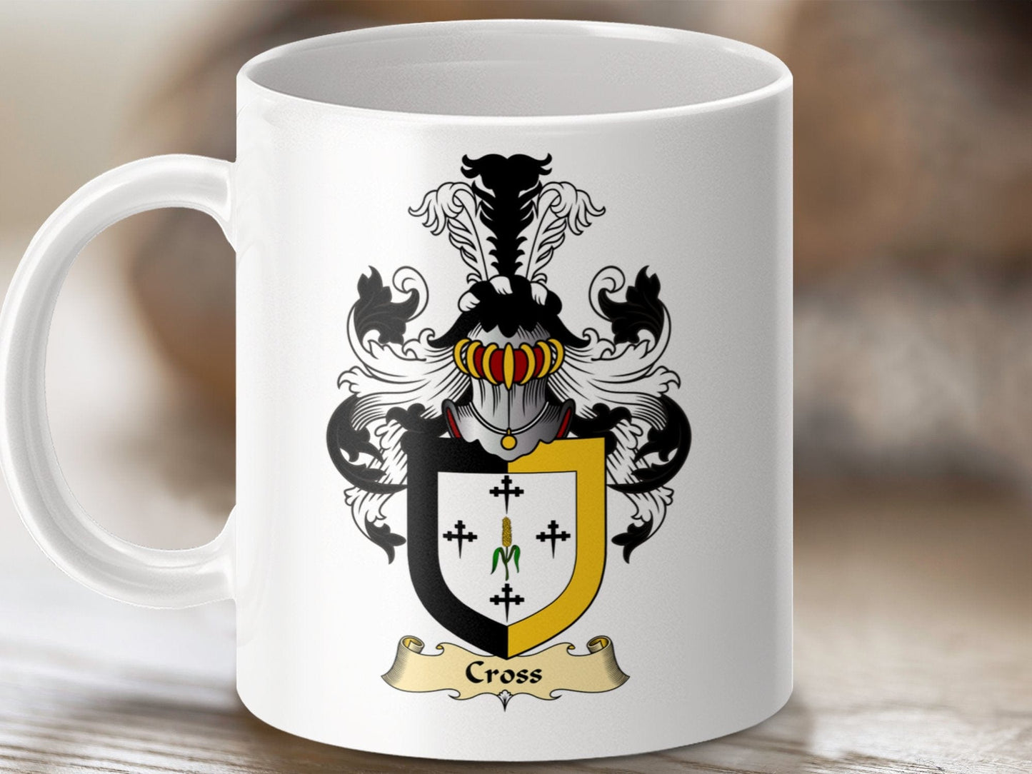 Physical Item 11oz / White Cross Clan Coat Of Arms Scottish Mug