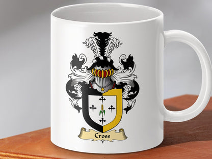 Physical Item 11oz / White Cross Clan Coat Of Arms Scottish Mug