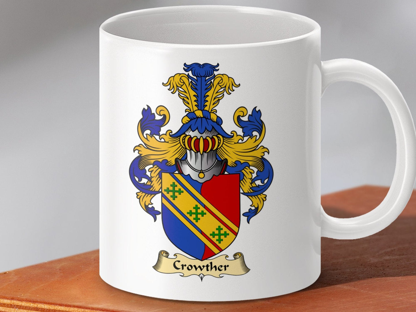 Physical Item 11oz / White Crowther Clan Coat Of Arms Scottish Mug